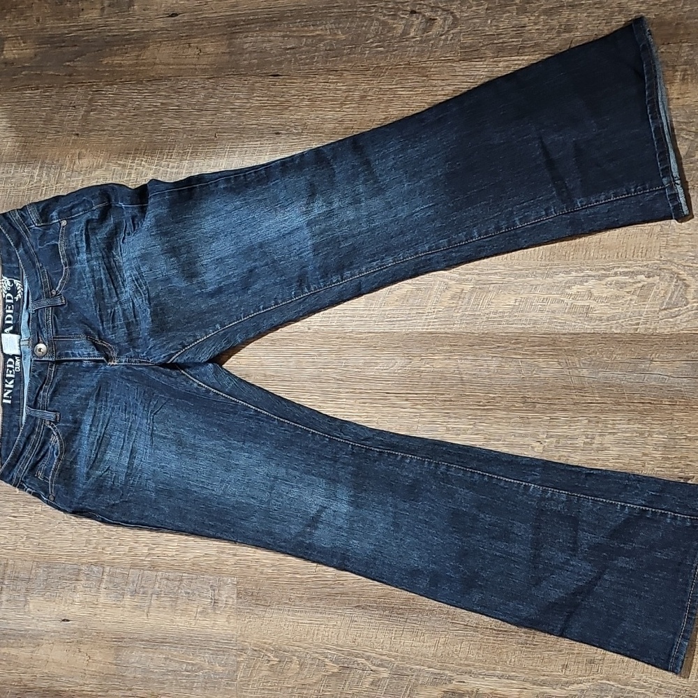 Blue Flare Wide Leg Jeans
